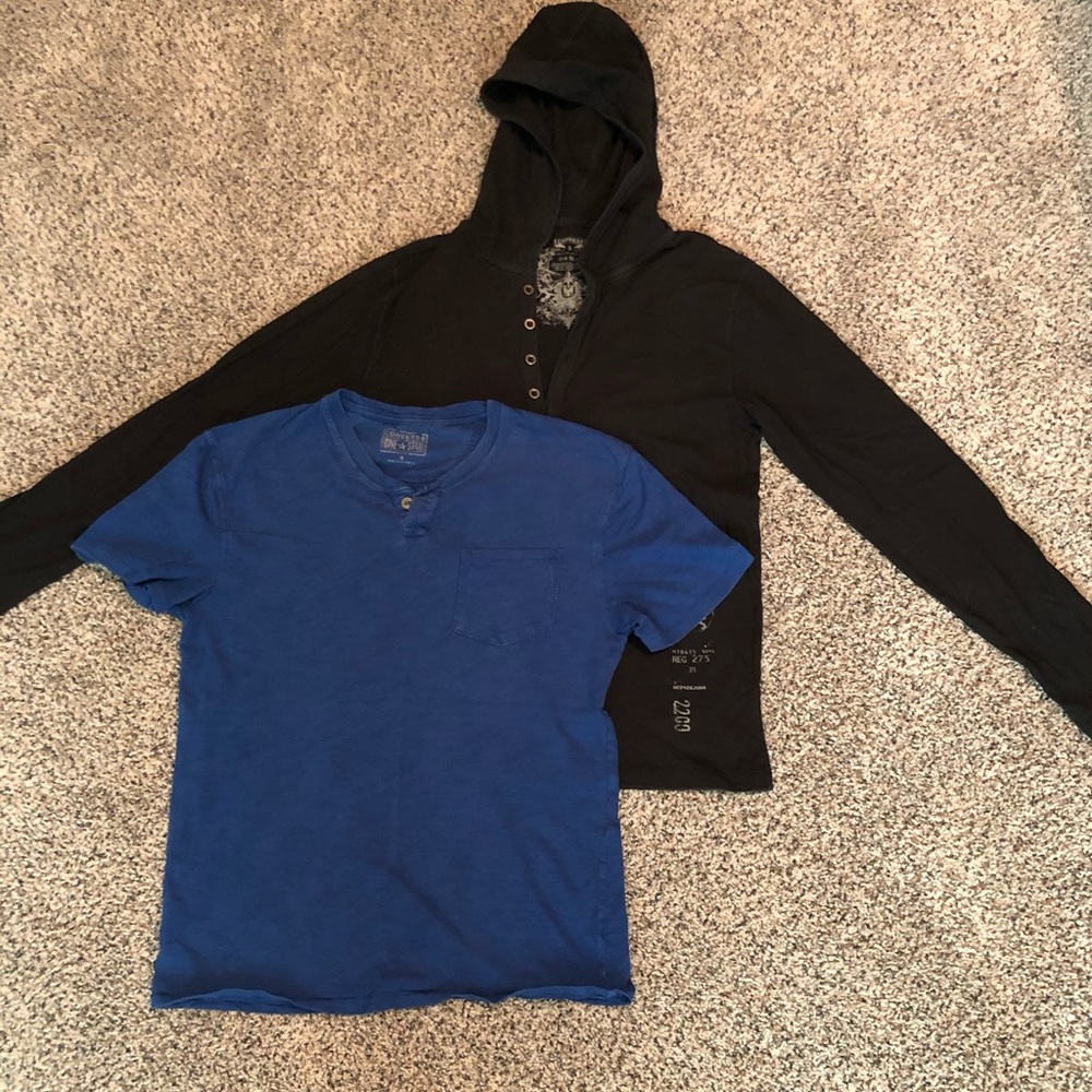 Express Long Sleeve Tee & Converse Henley T-shirt